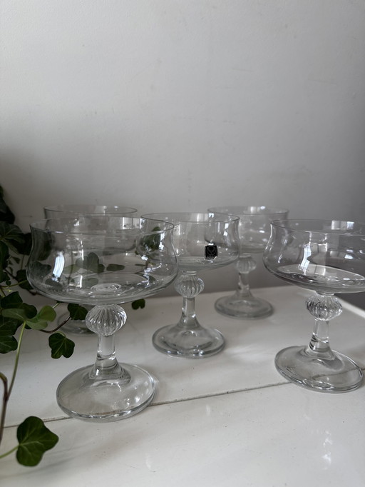 Vintage Kristallen Coupe Champagne Glazen