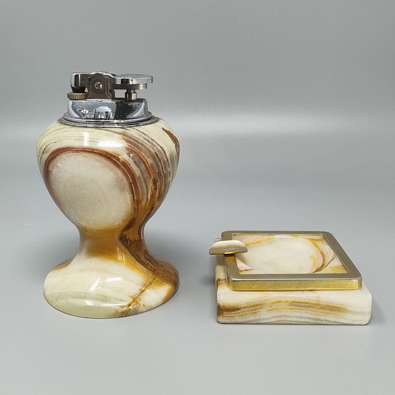 Image 1 of 1960S Prachtige rookset in onyx. Gemaakt in Italië