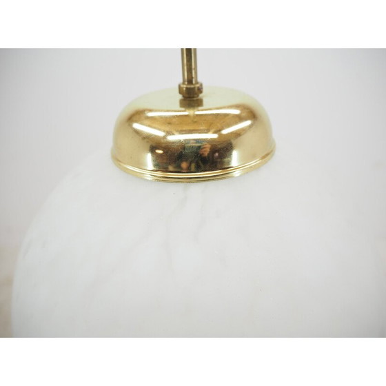 Image 1 of Mid century kroonluchter van glas en messing, jaren 1970