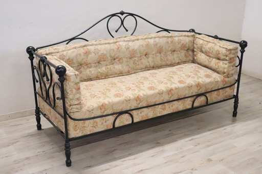 Antieke ijzeren sofa, eind 19e eeuw