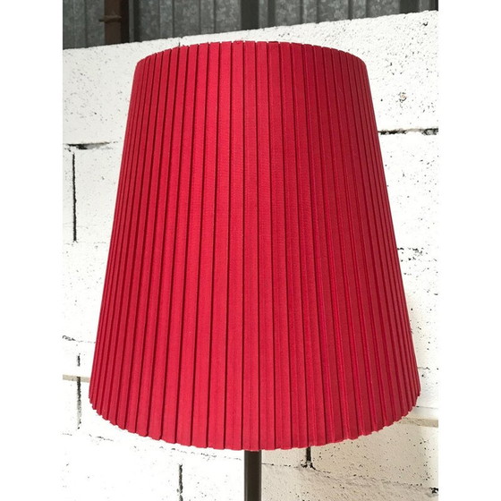 Image 1 of Vintage driepoot vloerlamp van messing, vernikkeld staal, 1950