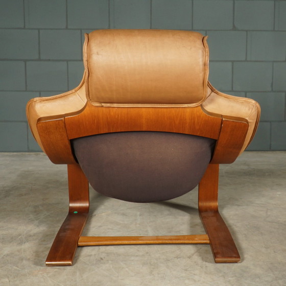 Image 1 of ‘Kroken’ fauteuil met hocker – Ake Fribyter – Nelo Möbel – jaren 70