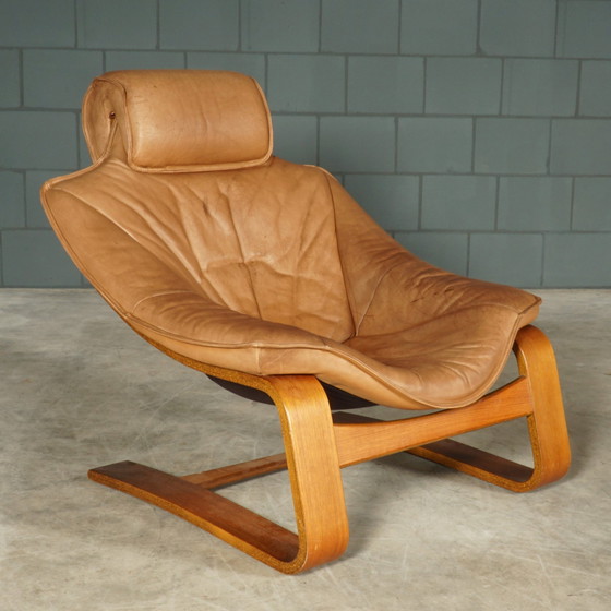 Image 1 of ‘Kroken’ fauteuil met hocker – Ake Fribyter – Nelo Möbel – jaren 70