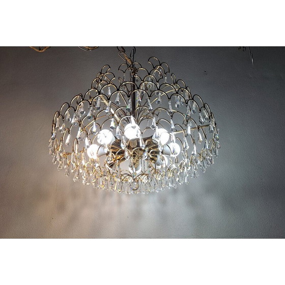 Image 1 of Vintage Italiaanse kristallen kroonluchter, jaren 1960