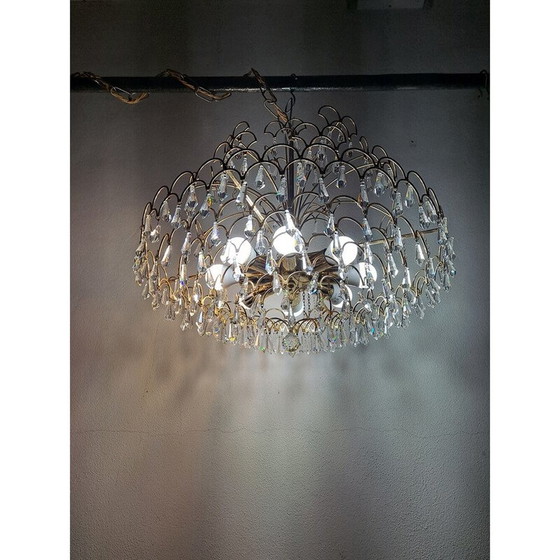 Image 1 of Vintage Italiaanse kristallen kroonluchter, jaren 1960