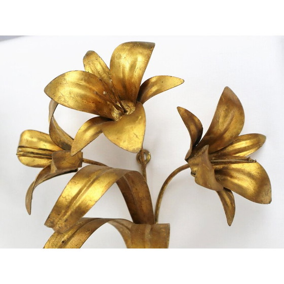 Image 1 of Paar vintage verguld metalen wandlampen, 1960