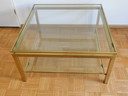 Moderne Design salontafel glas en messing