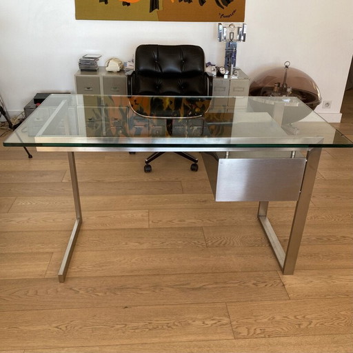 Vintage modernistisch bureau door Paul Legeard voor Dom, Frankrijk 1970