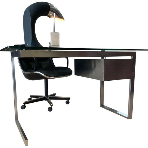 Vintage modernistisch bureau door Paul Legeard voor Dom, Frankrijk 1970
