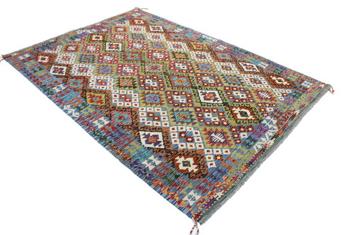 Originele oude stijl Kelim Afghan 249 X 174 Cm Top staat