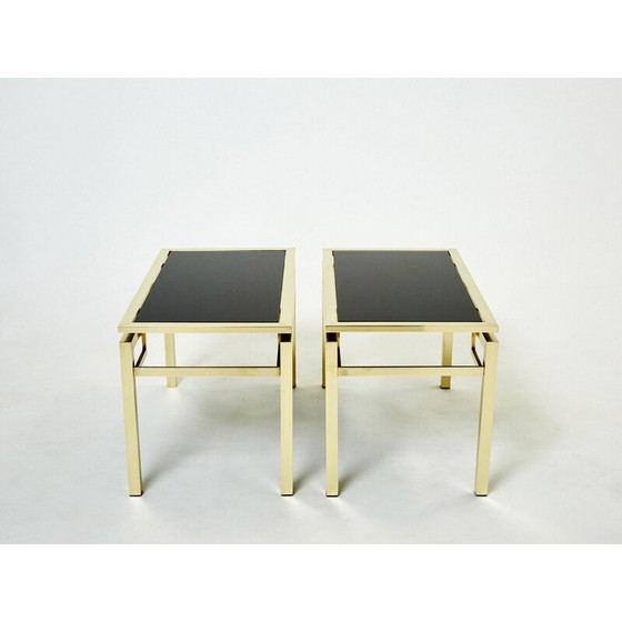 Image 1 of Paar vintage messing bijzettafels van Guy Lefevre voor Maison Jansen, 1970