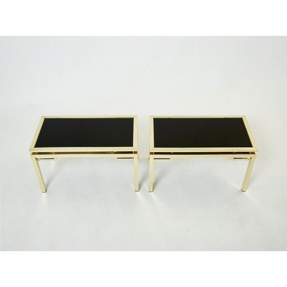 Image 1 of Paar vintage messing bijzettafels van Guy Lefevre voor Maison Jansen, 1970
