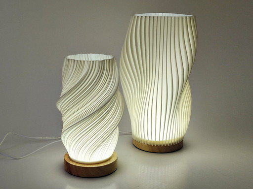 Tafellampen Set Van 2 "Swirl" Led Lampen