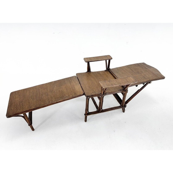 Image 1 of Vintage Art Deco stoel van bamboe en riet, Frankrijk