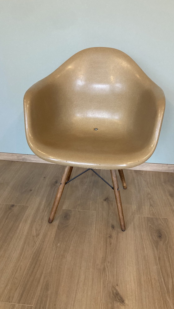 Image 1 of Eames Dark Ochre DSW Dining Armchair