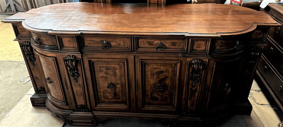 Image 1 of Grunderzeit Dressoir Walnoot - Set Van 2 - 1880