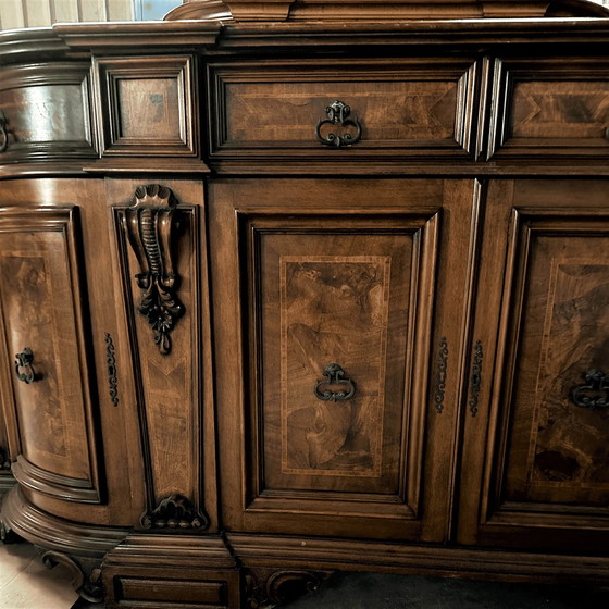 Image 1 of Grunderzeit Dressoir Walnoot - Set Van 2 - 1880