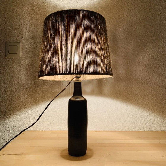 Image 1 of Vintage flessenlamp van zandsteen en touw