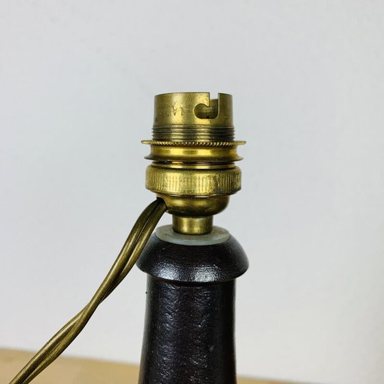 Image 1 of Vintage flessenlamp van zandsteen en touw