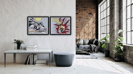 Image 1 of Roy Lichtenstein: Twee-Luik "Whaam, I Pressed The Fire Control, 1963”.