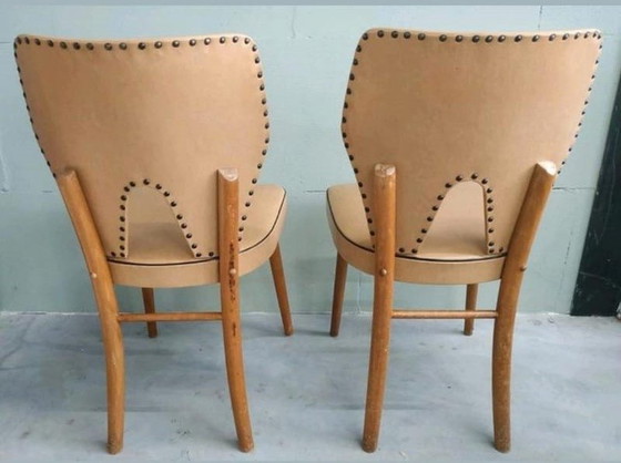 Image 1 of 2x Vintage eetkamer stoelen