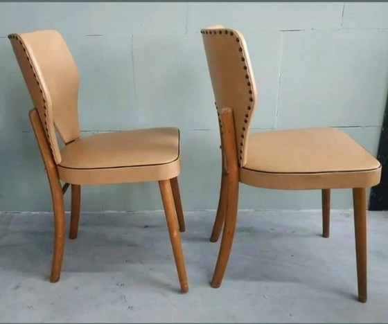 Image 1 of 2x Vintage eetkamer stoelen