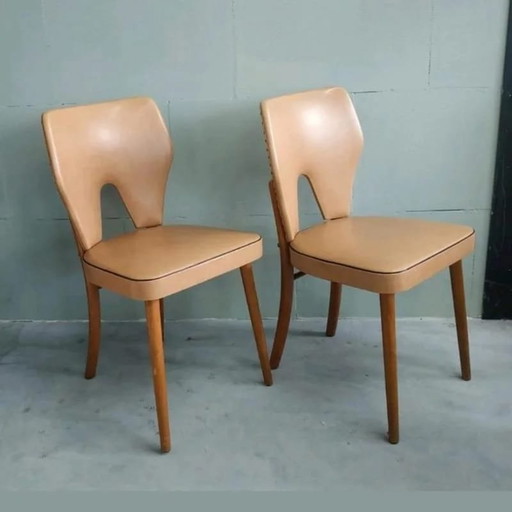 2x Vintage eetkamer stoelen