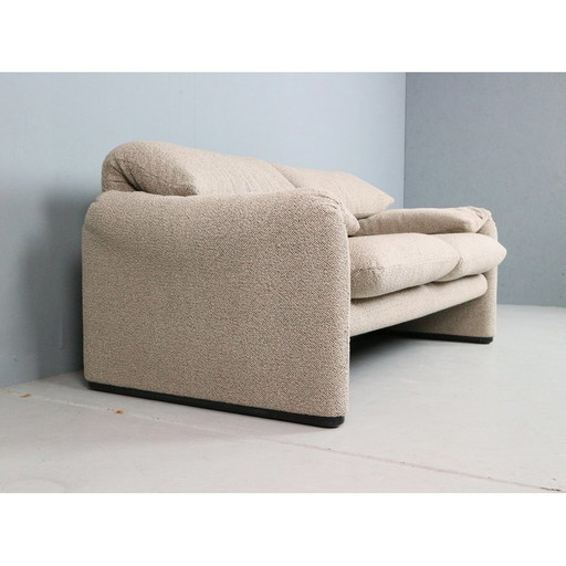 Vintage 2-zitsbank "Maralunga" door Vico Magistretti voor Cassina, Italië 1973