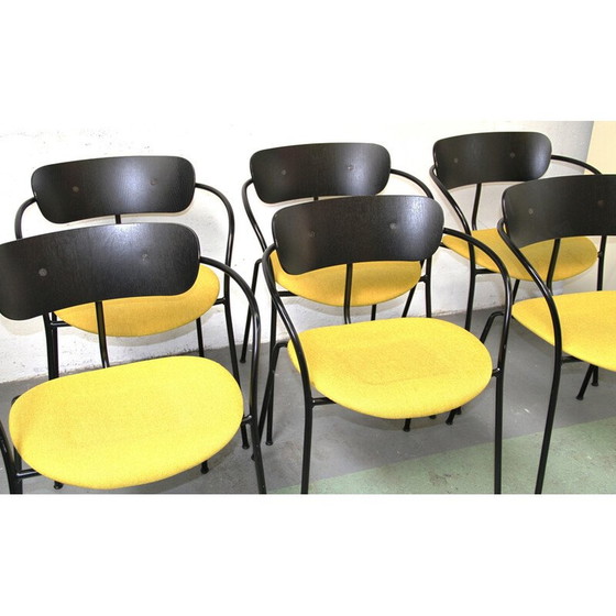 Image 1 of Vintage Pavilion AV4-stoel in zwart gebeitst metaal en hout van Anderss en Voll voor & Tradition