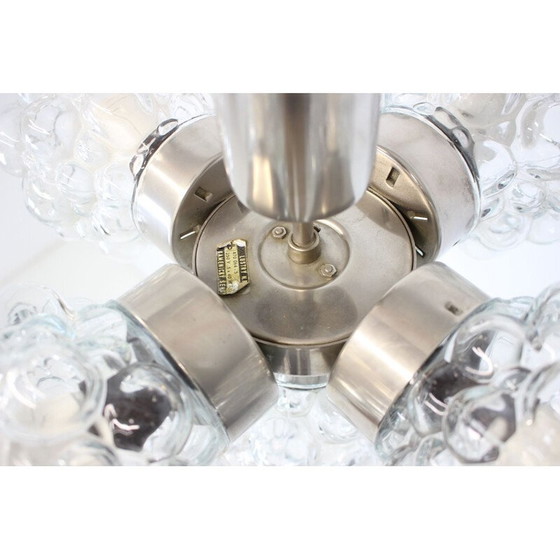 Image 1 of Vintage kroonluchter van chroom en glas, Tsjecho-Slowakije