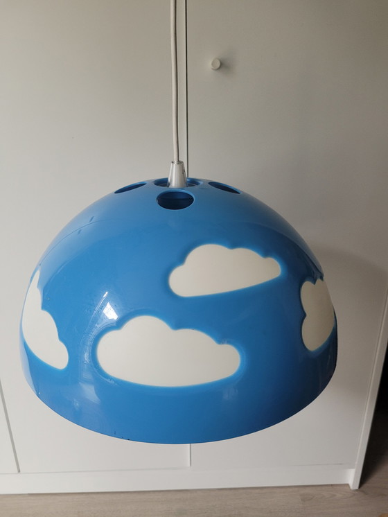 Image 1 of Vintage Ikea Skojig wolken plafondlamp blauw van Henrik Preutz