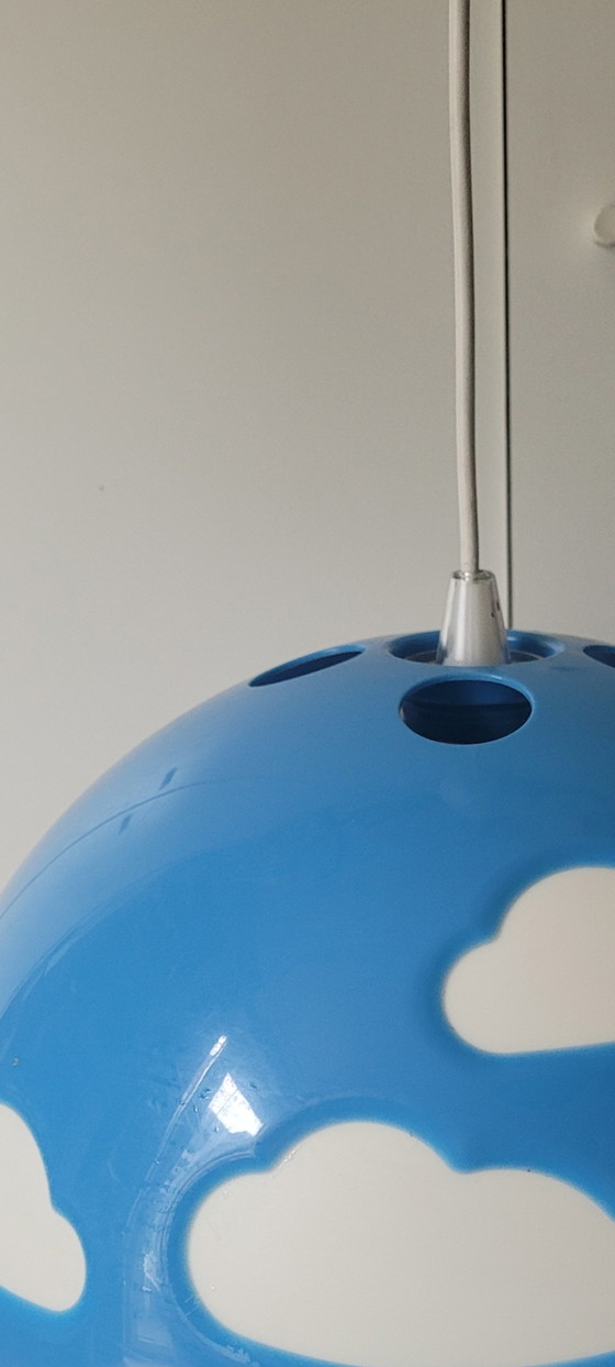 Image 1 of Vintage Ikea Skojig wolken plafondlamp blauw van Henrik Preutz