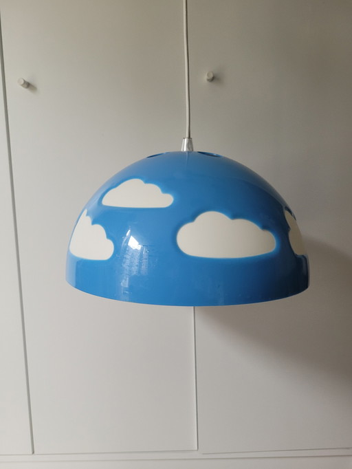 Vintage Ikea Skojig wolken plafondlamp blauw van Henrik Preutz