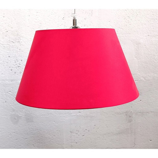 Vintage rode katoenen hanglamp van Modo voor Milleluci 40