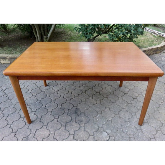Image 1 of Vintage teakhouten uitschuiftafel door Henning Kjaernulf, Denemarken 1960
