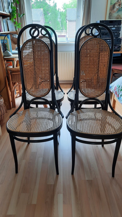 Set 4 x Thonet 78 Lange Jan eetkamerstoel | stoel webbingSet 4 x Thonet 78 Lange Jan eetkamerstoel | stoel webbing