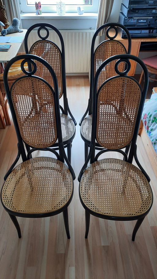 Set 4 x Thonet 78 Lange Jan eetkamerstoel | stoel webbingSet 4 x Thonet 78 Lange Jan eetkamerstoel | stoel webbing