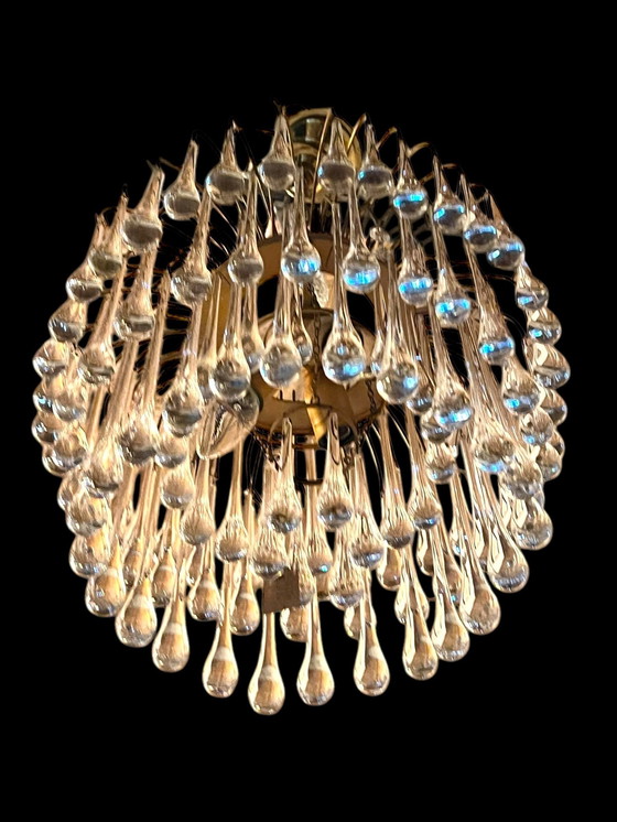Image 1 of Xl Vintage Murano Teardrop Chandelier 