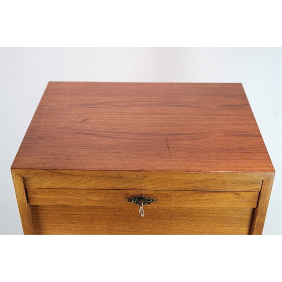 Image 1 of Vintage teak houten jalousie kast met schuifladen, 1960