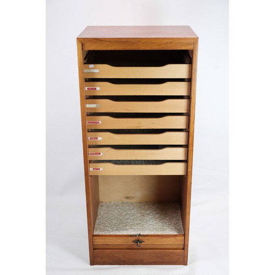 Image 1 of Vintage teak houten jalousie kast met schuifladen, 1960