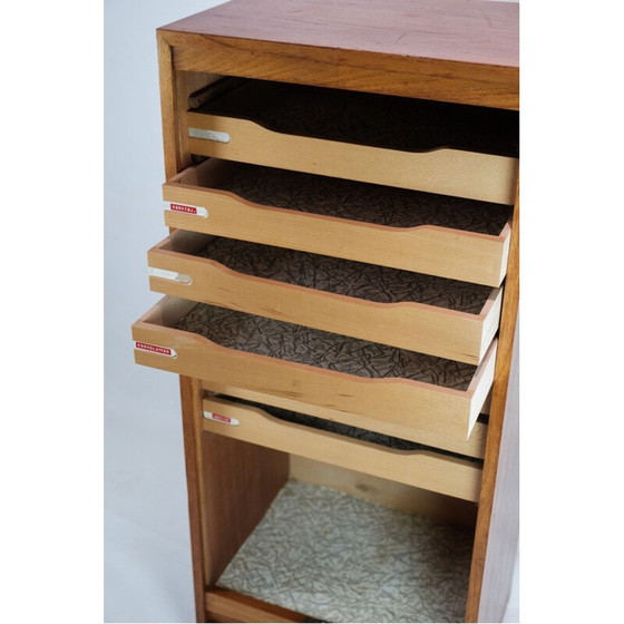 Image 1 of Vintage teak houten jalousie kast met schuifladen, 1960