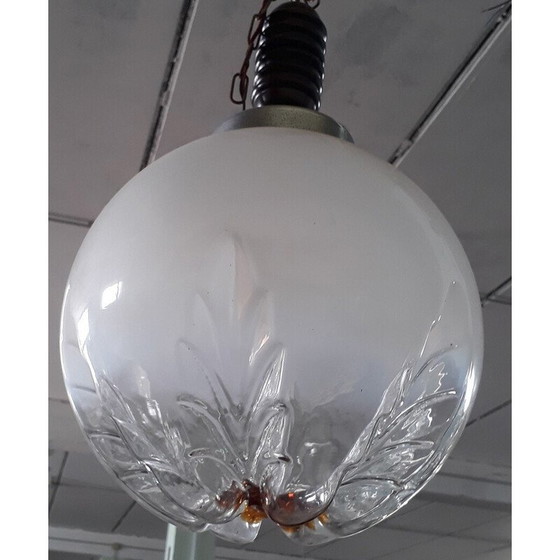 Image 1 of Mid century Murano glazen bol hanglamp van Mazzega, jaren 1960