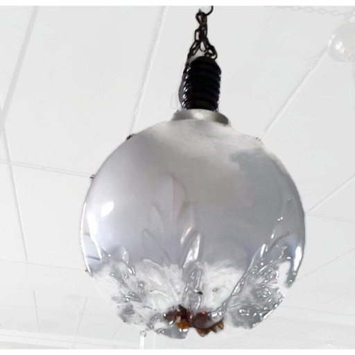Mid century Murano glazen bol hanglamp van Mazzega, jaren 1960