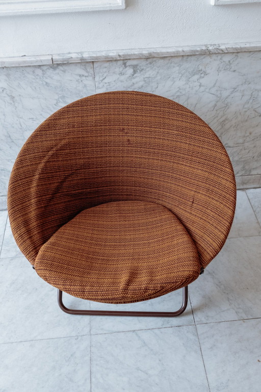 Vintage Inklapbare Ronde Fauteuil Jaren 70