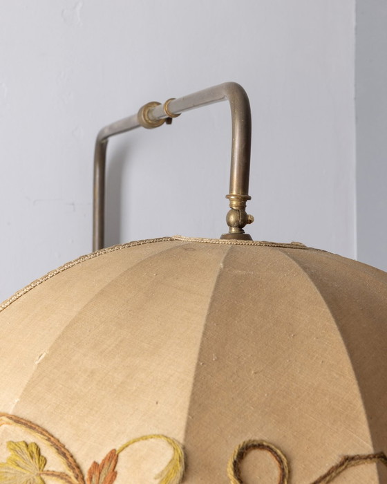 Image 1 of Vintage wandlamp 1940S in messing en stof Italiaans ontwerp