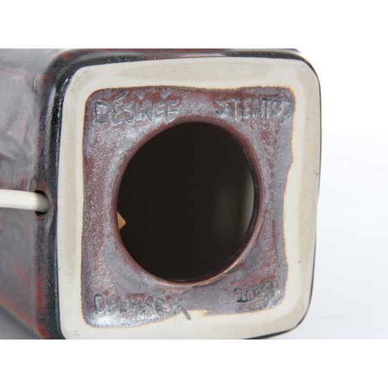 Image 1 of Scandinavische vintage lamp van rood en grijs keramiek, 1960