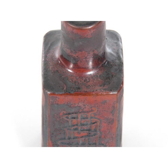 Image 1 of Scandinavische vintage lamp van rood en grijs keramiek, 1960