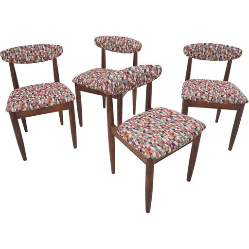 Set van 4 mid century eetkamerstoelen, Tsjecho-Slowakije 1960