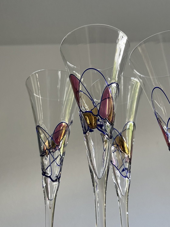 Image 1 of Set van 4 design champagne flutes