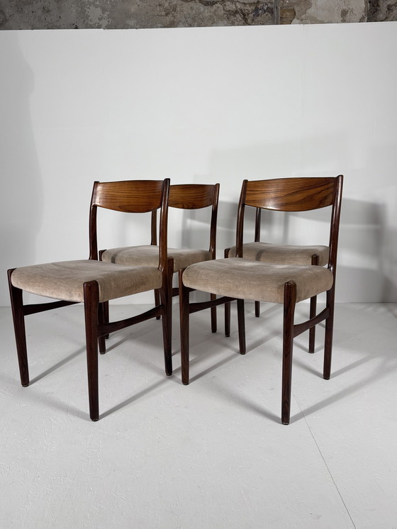 Image 1 of 7x Vintage Mid Century Eetkamerstoelen